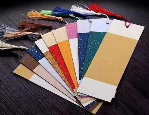 Anhui Xuan Paper Gilded Bookmark, Calligraphy Painting and Calligraphy Bookmark, Stationery Four Treasures Paper Bookmark