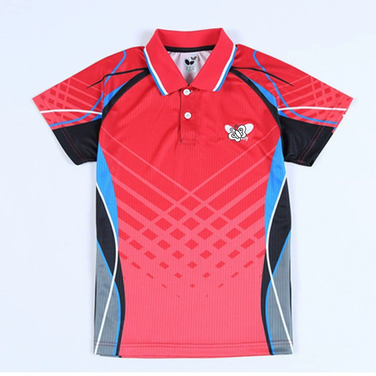 Новая Одежда Для Настольного Тенниса Футболка с отворотом и короткими рукавами быстросохнущая одежда летняя впитывающая пот тренировочная майка 44510