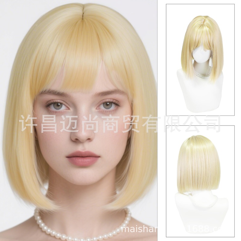 日本アニメ cos ウィッグ Ruili ショートボボカラフルなフルヘッドギア女性アンカースタイルドレスアップシミュレーションウィッグ|undefined