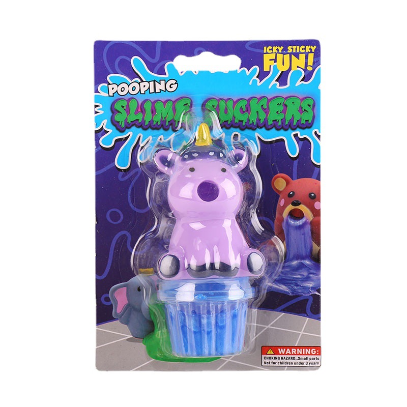 Cross-border Amazon Cartoon Vomiting King Slime Pinch Music Trick Decompression Artifact Squeeze Venting Vomiting Toy