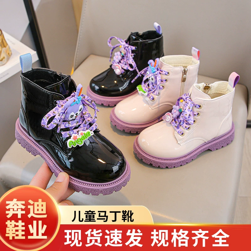 Детские ботинки для девочек 25 лет, новые зимние бархатные ботинки с принтом принцессы, короткие ботинки для детей среднего и большого размера, женские ботинки.