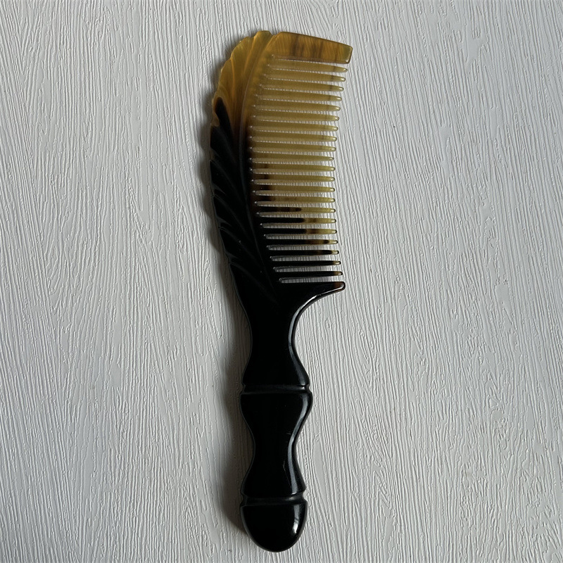 Bamboo Joint Horn Comb 18cm Thickened Large Head Meridian Massage Comb for Scalp Care details