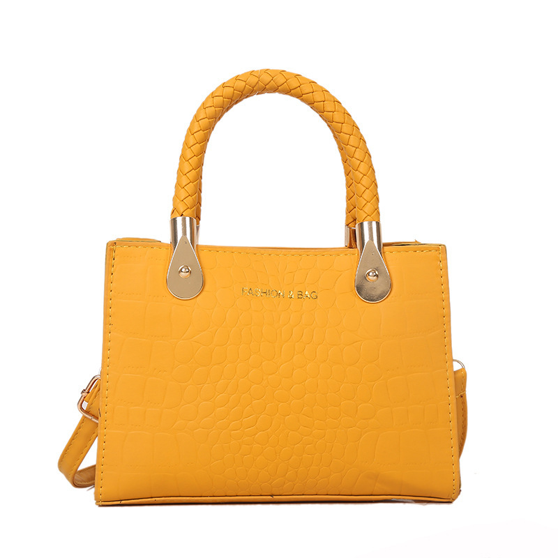 Bolsa de moda con textura para mujer 2024 estilo coreano estilo occidental nuevo color caramelo patrón de piedra bolso tejido bolsa de mensajero