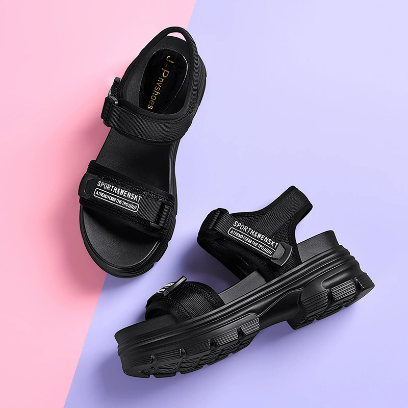 Sports sandals for leisure, summer footwear platform with velcro