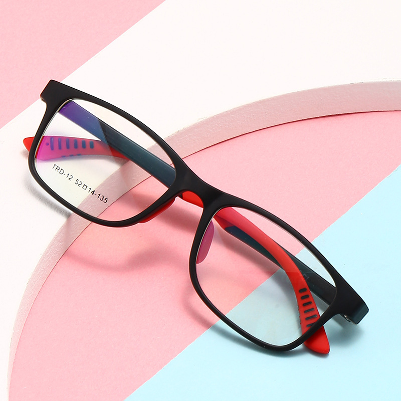 2021新款TR90防藍光兒童可愛全框平光鏡時尚男女硅膠軟鼻托TRD-12