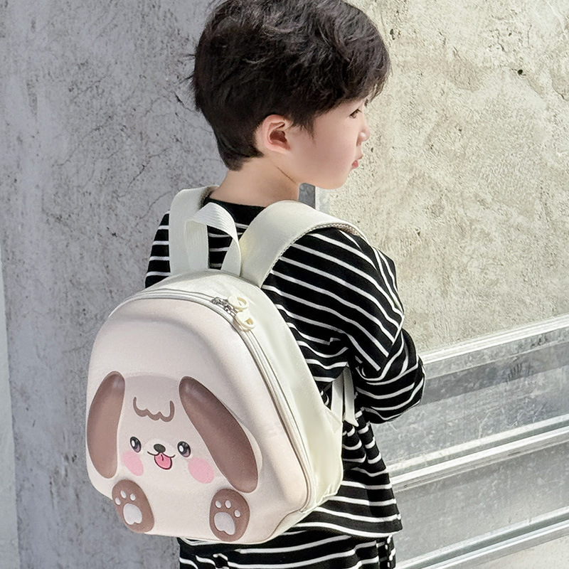 Nuevo paquete de cáscara de huevo para niños lindo perrito en forma de jardín de infantes mochila de hombro para niños y niñas