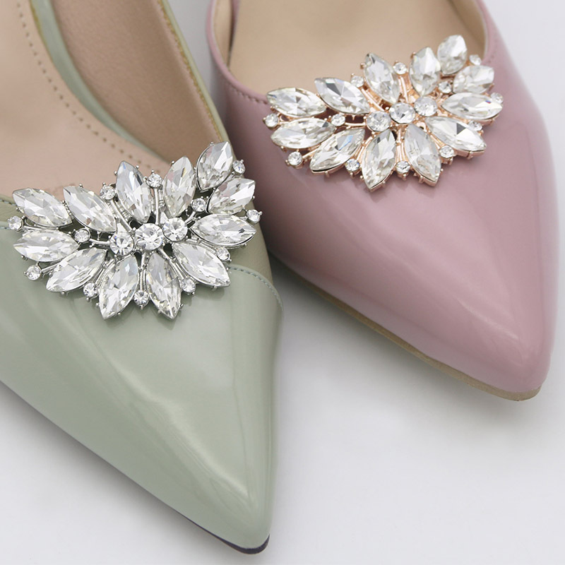 Cruz-frontera nupcial Vamp decoración zapatos de tacón alto accesorios zapatos desmontables flor hebilla zapatos solos zapatos de cristal del todo fósforo hebilla decoraciones