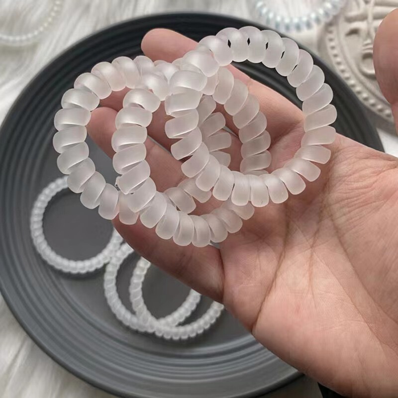 Mist Transparent Frosted Mermaid Ji Telephone Line South Korea Hair Rope Transparent Hair Ring Hair Rope Hair Rope Women Wholesale Mist Transparent Frosted Mermaid Ji Telephone Line South Korea Hair Rope Transparent Hair Ring Hair Rope Hair Rope Women Wholesale