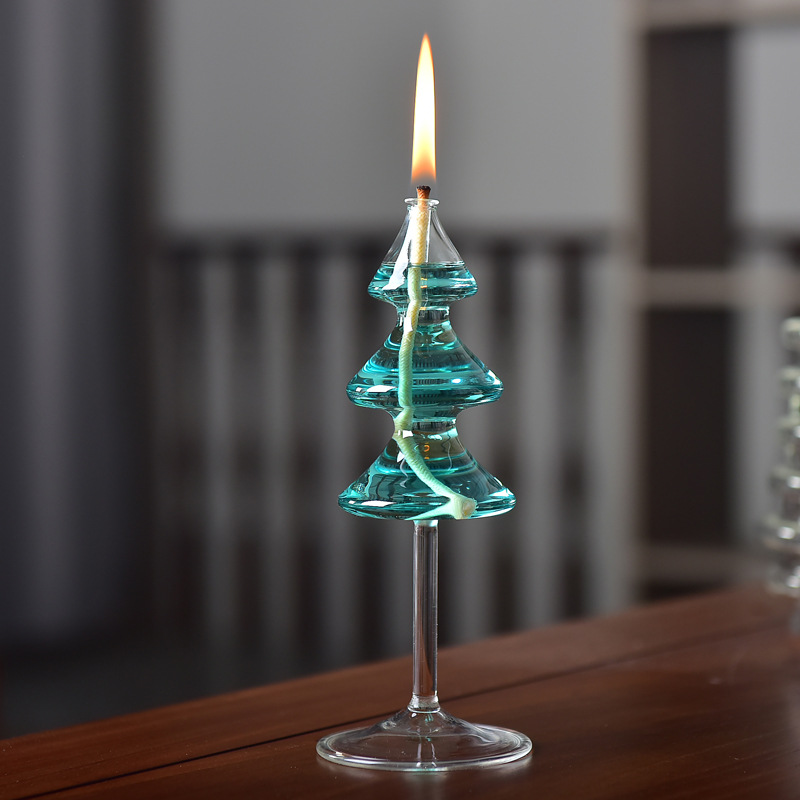 Árbol de Navidad creativo candelabro de cristal decoración nórdico romántico simple moderno hogar escritorio lámpara de mantequilla libre de humo