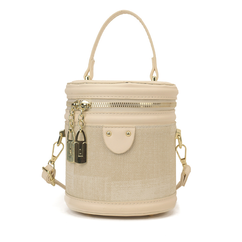 Bolsa de cilindro coreana de diseño popular de nicho 2026 nueva moda simple de hombro portátil bolso de cubo