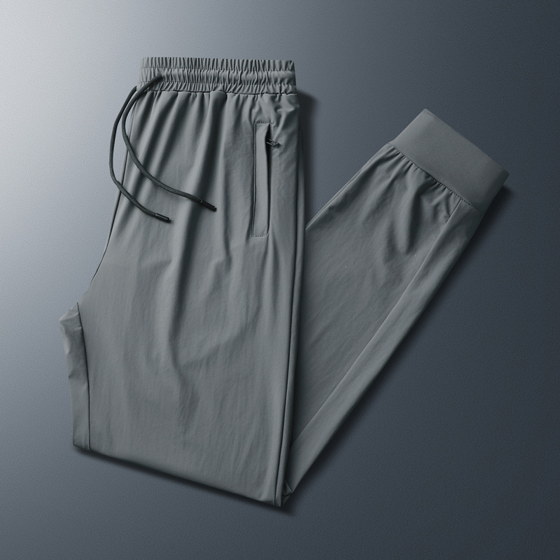 Summer Thin Micro-elastic Ice Silk Pants Casual Quick-drying Pants Solid Color Sports Pants Men's Loose Straight Silky Men's Pants Summer Thin Micro-elastic Ice Silk Pants Casual Quick-drying Pants Solid Color Sports Pants Men's Loose Straight Silky Men's Pants
