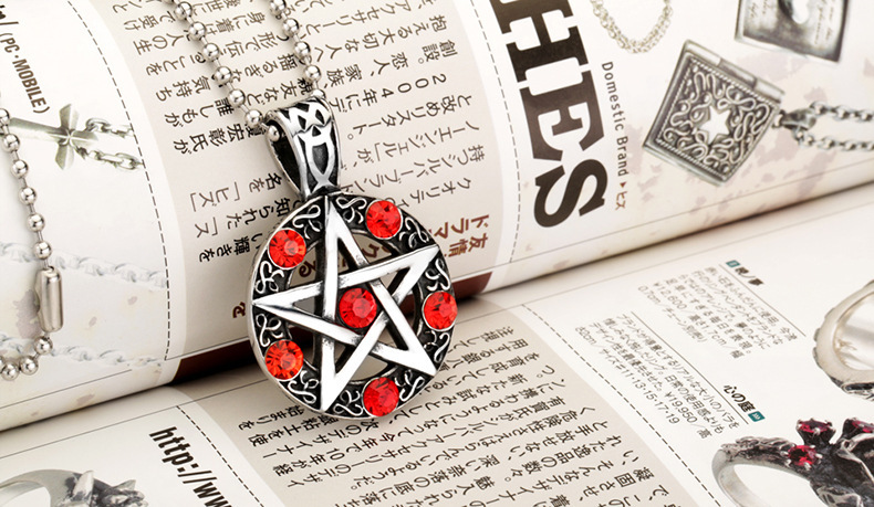Five-pointed Star Pendant Necklace Titanium Steel Unisex Style_voghion.com