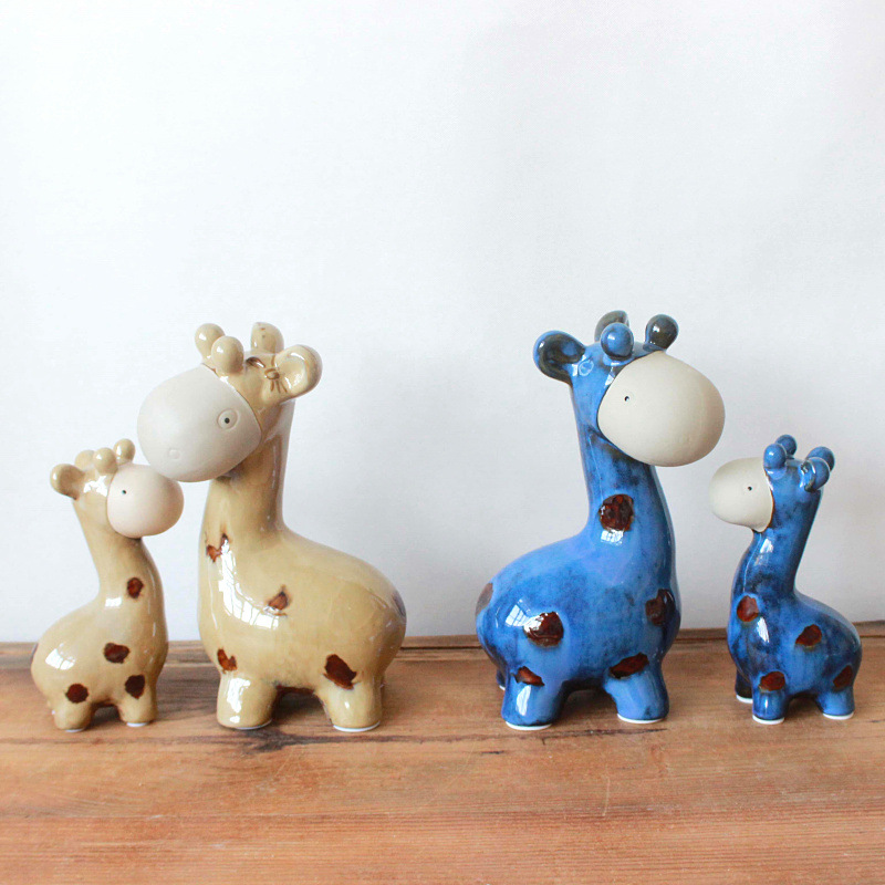 Hair ceramic kiln change mother and son deer crafts home decoration deer ceramic ornaments garden decoration deer ornaments 5618