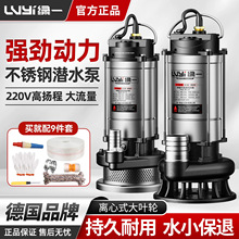 潜水泵220V水泵家用抽水泵高扬程小型抽水机农用灌溉污水泵排污泵