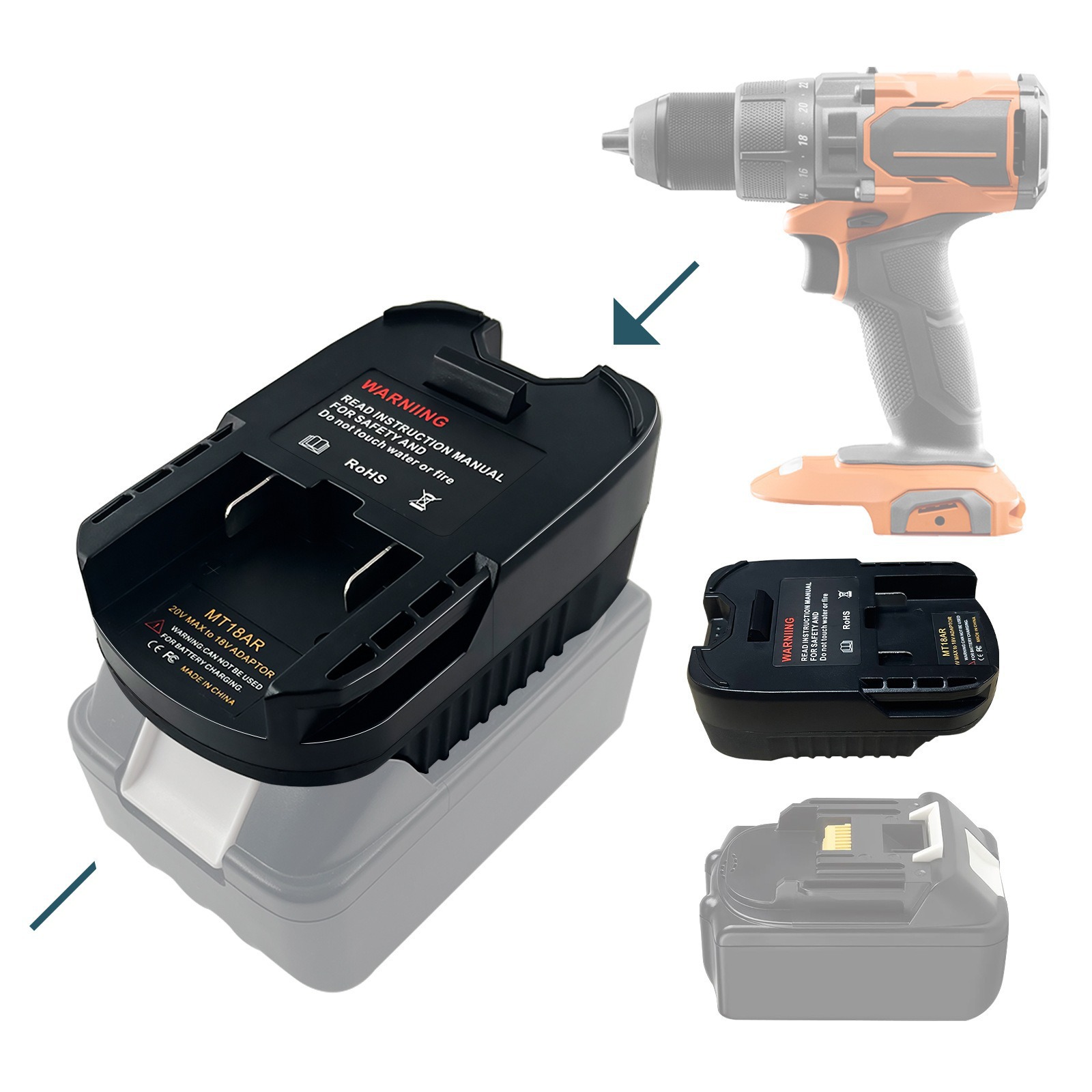 Adaptador de batería de cabello directo del fabricante es compatible con Dewei Mutian MiWatch 100 convertidores de baterías rotativas mutuas image 41