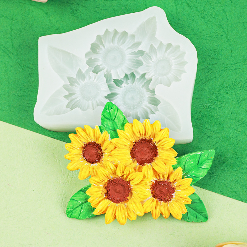 Girasol girasol forma de silicona molde fondant cake Daisy chocolate para hornear decoración suministros