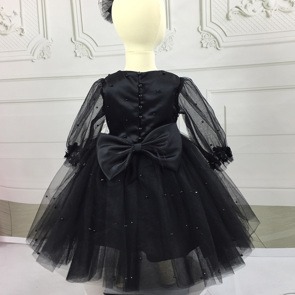 Nueva transfronteriza de Europa y América del comercio exterior de los niños vestido de las niñas de manga larga de uñas de cuentas de rendimiento
