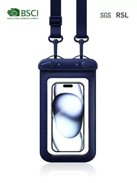 Cross-Border Mobile Phone Waterproof Bag with Touch Screen Capability, Suitable for Rafting and Swimming, Sealed Mobile Phone Bag, Outdoor Storage Bag, Transparent Protective Case
