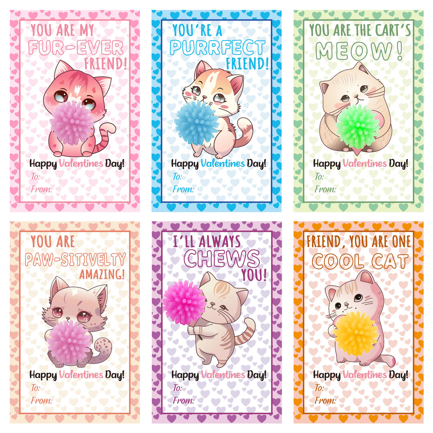 新款儿童猫咪玩球交换卡片礼物 24个球+24张猫咪卡片礼物