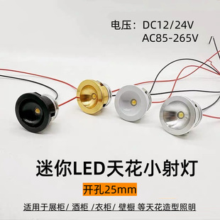 LEDǶ��ʽ����С����͉�12V24V�_��25mmչ���컨��΢�͝M����1W