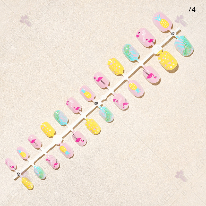 Nuevo manicure 24 piezas de banda de desgaste de uñas productos terminados manicure niños parches manicure productos terminados manicure