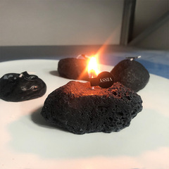 立體石頭蠟燭模具diy仿真鵝暖石香薰石膏擴香石擺件手工皂硅膠模