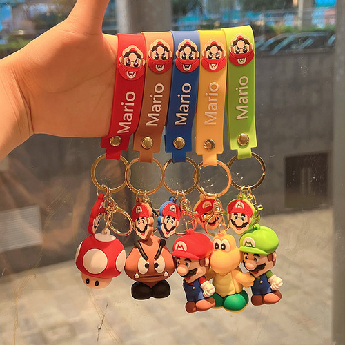 Super Mario Wholesale Pendant Keychain Accessory Silicone Doll Anime Cartoon Plush Toy Keychain Bag Charm