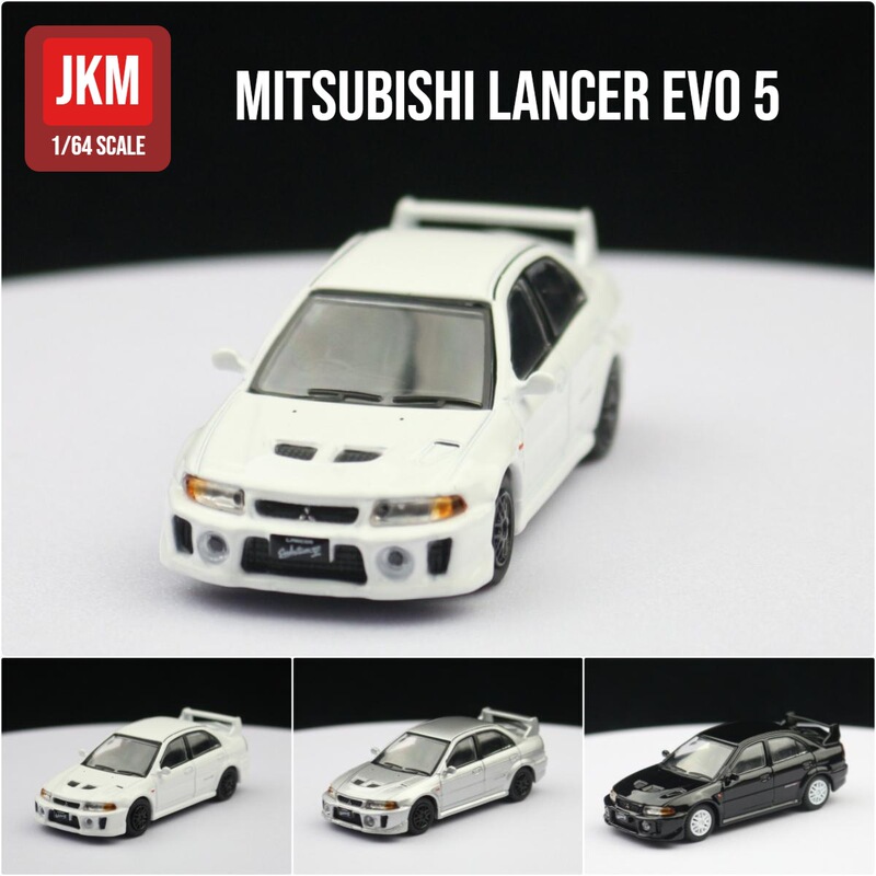 JKM Full Alloy Car Children 1:64 Toy Mitsubishi Lancer EVO Five Generation sports car JDM Static Model Ornaments