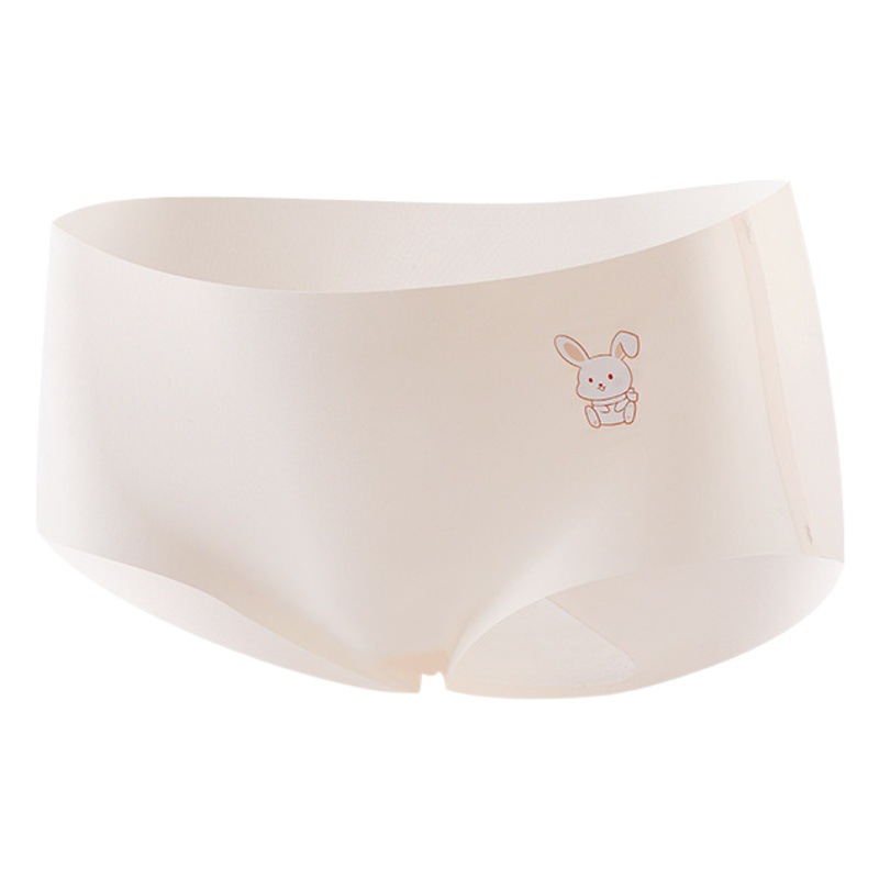 Ropa interior de seda de hielo sin costuras verano de las mujeres de algodón delgado antibacteriano cintura media levantamiento de cadera sin clip de cadera yoga Peach Hip Girl