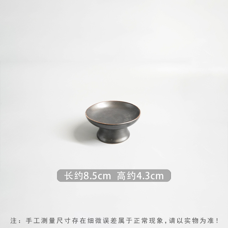 創意陶磁器食器高足果物皿中国式レストランレトロ青色高足お菓子皿|undefined
