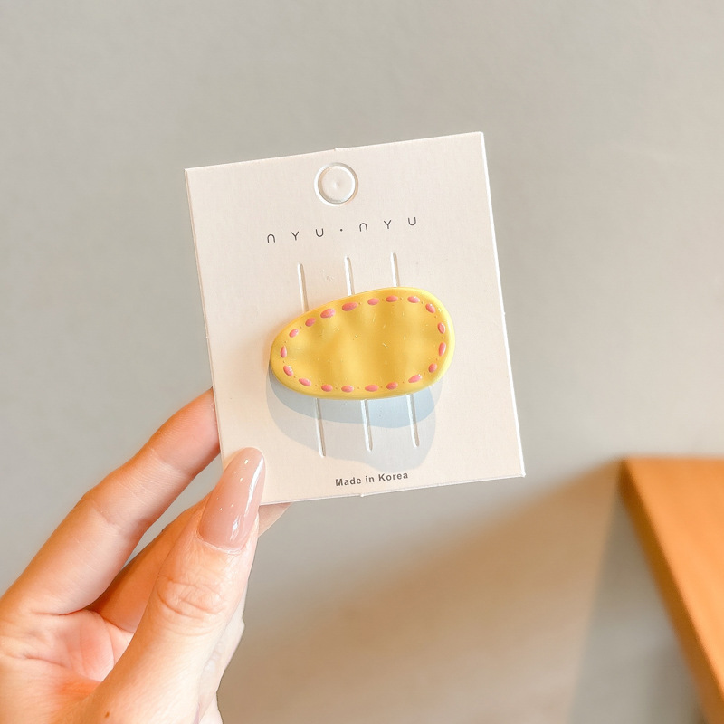 Crema ondulado punto arco clip para el cabello de la mujer adorable lateral cabello roto frisa clip de boca de pato clip para la niña clip para el cabello