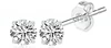 Earrings with zircon, 7mm