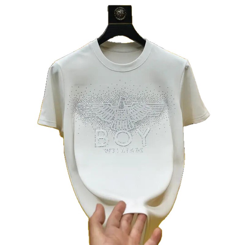 夏の新作ラウンドネックメンズ半袖Tシャツ、多用途カジュアルファッショントレンド、高品質重工業ファッション|undefined