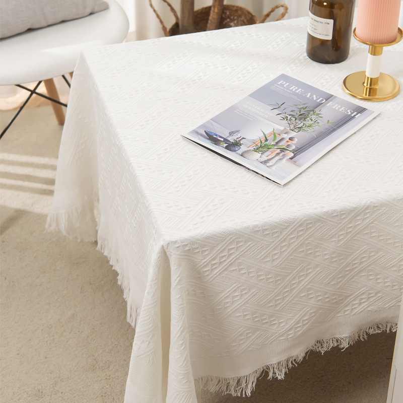 Ins estilo rectangular mesa de café cubierta de tela de punto tela mantel de encaje luz sensación de lujo internet celebridad fotografía mantel al por mayor