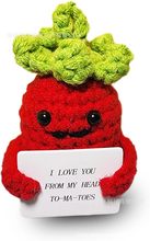 跨境爆款Mini Funny Positive Tomato羊毛针织番茄土豆娃娃带卡片