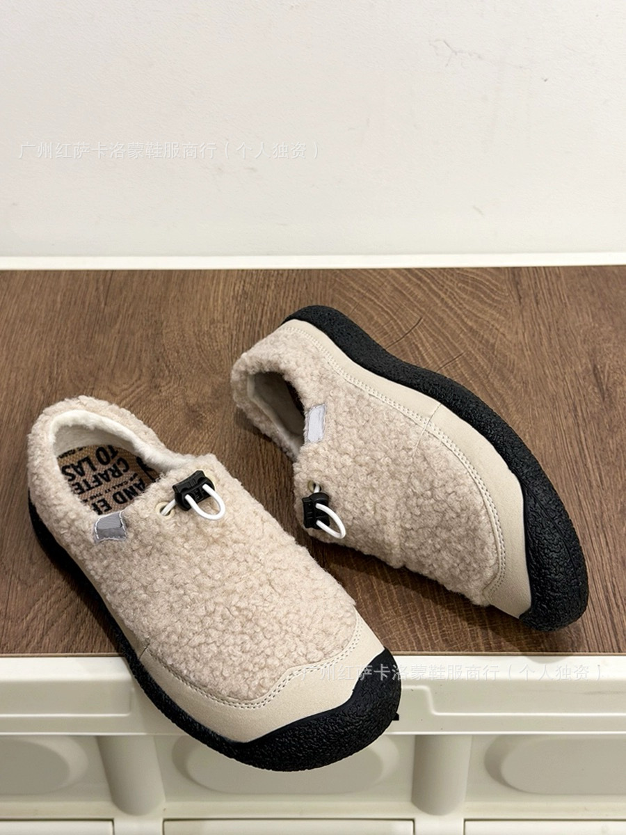 Zapatos Pitian transfronterizos de otoño y invierno SLIDE Cohn cordero zapatos de mujer calentados zapatos de lana al aire libre