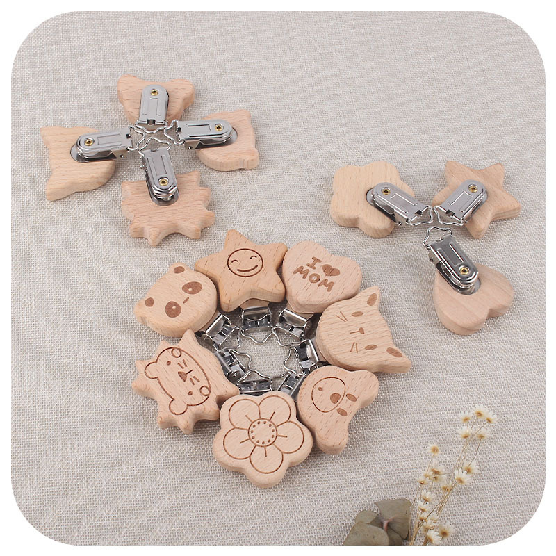 Bebé suministros de haya dibujos animados forma animal chupete clip creativo DIY haciendo Cadena de chupete cadena anti-Perdida