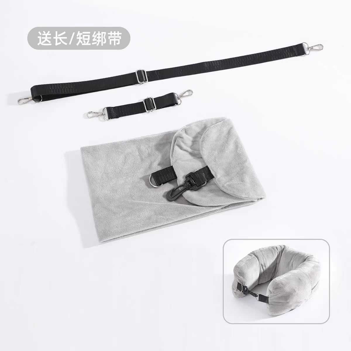 Nuevo avión de navegación barata portátil relleno de viaje en forma de U almohada de cuello almohada funda de almacenamiento de equipaje peluche image 12
