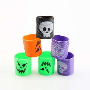 Elastic Rainbow Circle Wholesale Children's Early Childhood Education Plastic Spring Toy Halloween Stacking Circle Kindergarten Small Gift Set