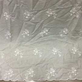 竹节款蕾丝刺绣布 立体刺绣绣花棉布 秋季韩系打底衫面料玫瑰花布