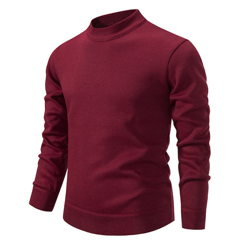 Men's Knit Sweater, Cable Knit Long Sleeve Top, Men's Stylish Trendy Solid Color Autumn/Winter Thick Warm Base Shirt
