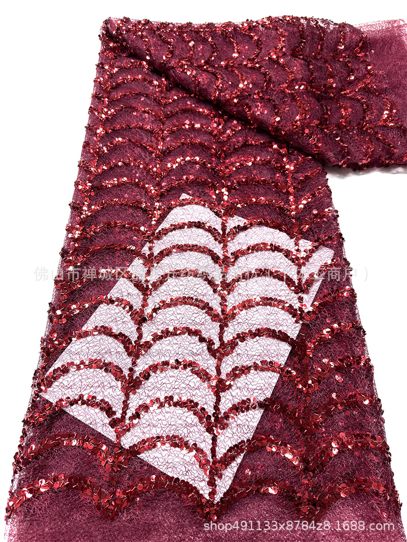 Hermosas piezas de tela de red de rasguño lujoso ligero vestido de fábrica de tela de baile al por mayor image 7