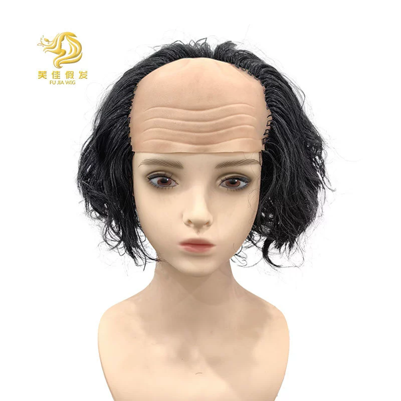 Хэллоуин маскарад вечеринка смешные лысая парик шоу лысая фигура одеваются средиземноморский черный парик