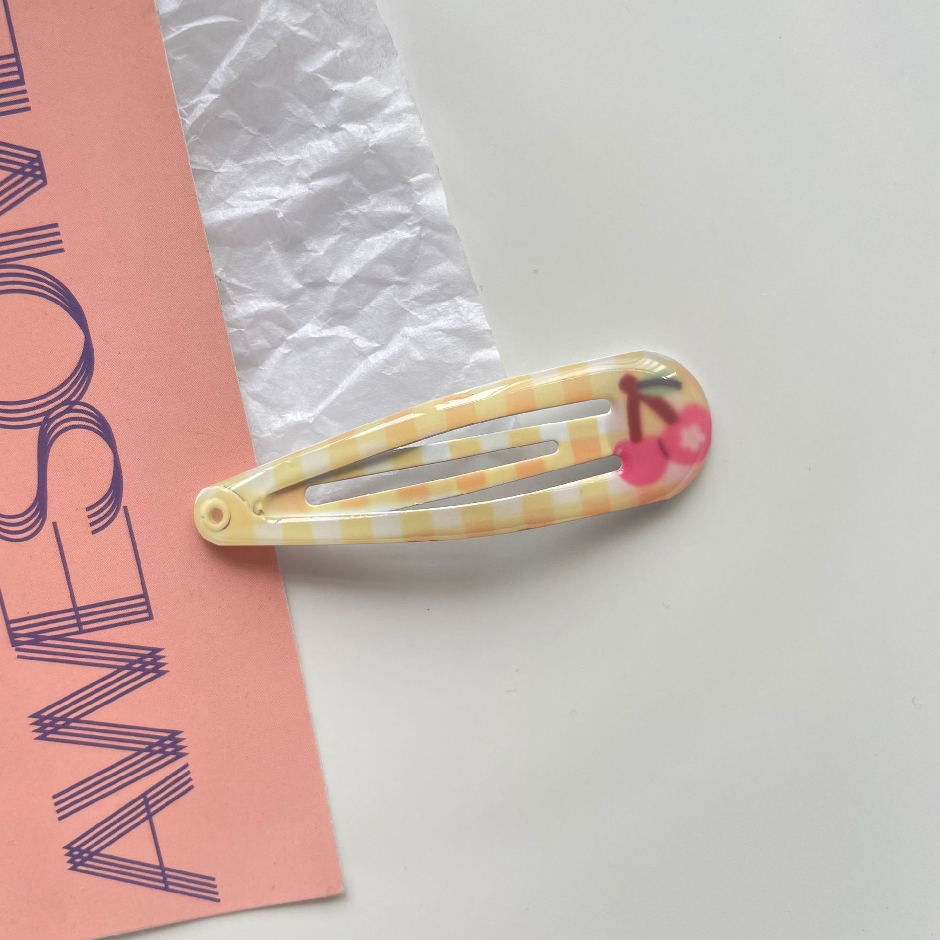 39 # 노란색 체크 체리