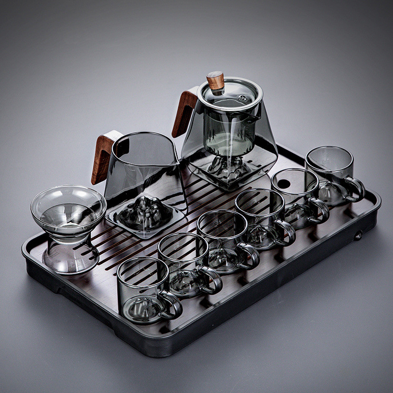 산을 감상할 수 있는 담배재 10개, 컵 6개 + 직사각형 차 트레이