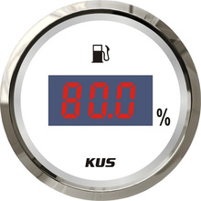 KUS正品 52mm数显油位表油表 改装车船通用仪表 12V/24V 白/黑色