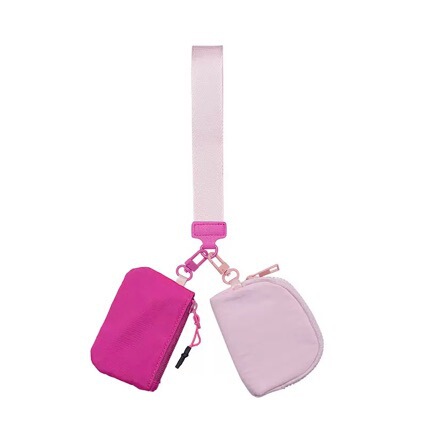 Cross-Border Wholesale Lulu-Style Multifunctional Waterproof Nylon Wrist Bag Portable Double-Pocket Coin Purse Card Holder Cross-Border Wholesale Lulu-Style Multifunctional Waterproof Nylon Wrist Bag Portable Double-Pocket Coin Purse Card Holder