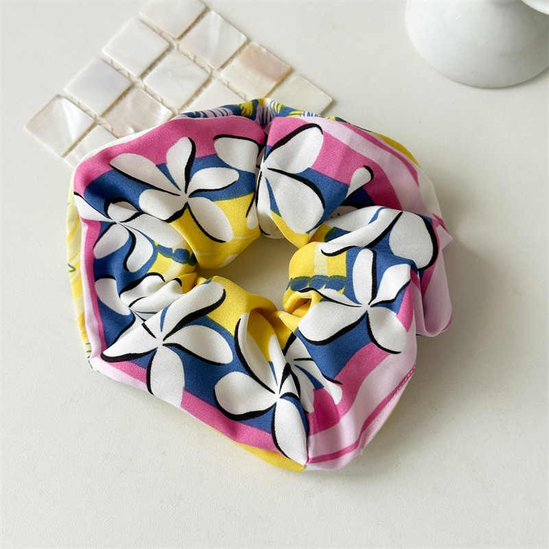 10g Weight Hair Tie Hair Accessories Type 1 Piece Quantity Daily Occasion Flower Pattern Women's Gender Handmade Design Vacation Style Women's Casual Vacation Flower Cloth Printing Handmade Hair Tie 8