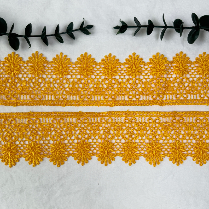 Inventario de 6CM códigos de barras de encaje multicolor ropa infantil cortina de falda para el hogar decoración de encaje accesorios solubles en agua