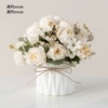 White bract core peony bead string butterfly ceramic white